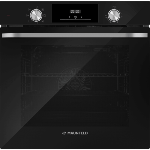 Шкаф духовой MAUNFELD/ 60 см, 78 л, 7 режимов, таймер, гидролизная очистка, дисплей, цвет черный, фурнитура: серебристый цвет
