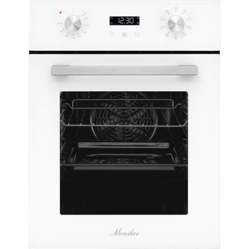 Электрический духовой шкаф Monsher/ ширина 45 см, High-Tech, 50 л, гидролизная очистка, 9 режимов, белый