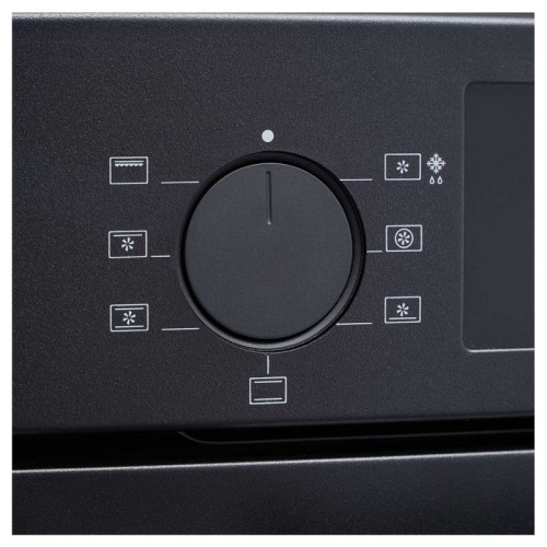 Встраиваемый духовой шкаф/ Crystal, 59.8 х 59.5 x 56 см, 7 режимов нагрева, гриль, LED дисплей белого цвета, таймер, телескопические направляющие одного уровня, Soft Close, черный