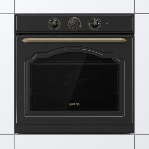 Духовой шкаф Gorenje/ Духовой шкаф Gorenje BOS67372CLB , Classico, полезный объем 77 л, механическое управление, 3 съемных стекла + термослой, динамическая система охлаждения, плавное открывание дверцы, максимальная температура 300 °C, телескопические нап