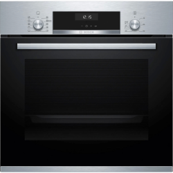 Встраиваемая электрическая духовка BOSCH/ Встраиваемая электрическая духовка BOSCH HBJ558YS3Q Serie 6, духовой шкаф электрический, 60 см, 66 л, нержавеющая сталь, класс энергоэффективности А, 8 режимов, LCD-дисплей, галогенное освещение, самоочистка EcoCl