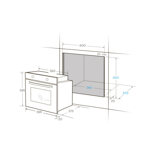 Встраиваемый духовой шкаф Midea/ MDK/Встраиваемый духовой шкаф Midea, 60 см, 13 режимов,  объем 72 л , сенсорное управление, LCD дисплей, таймер, плавное закрытие дверцы, телескопические направляющие, термощуп, цвет черный