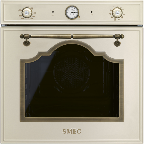 Встраиваемый духовой шкаф SMEG/ Встраиваемый духовой шкаф SMEG, 60 см, Cortina, 50-260 градусов, часы/таймер, галогенная подсветка, 9 режимов, поворотные переключатели Cortina, пиролиз, автоматическое отключение, петли Soft Close, полезный объем 65 л, цве