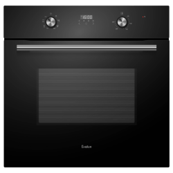 Духовой шкаф встраиваемый полноразмерный, 60 см, 8 режимов,  объем духовки 70л, утапливаемые переключатели, дисплей Snow White, хромированные боковые решетки, панель управления - черное стекло, универсальный противень, решетка-гриль, двойное стекло дверцы