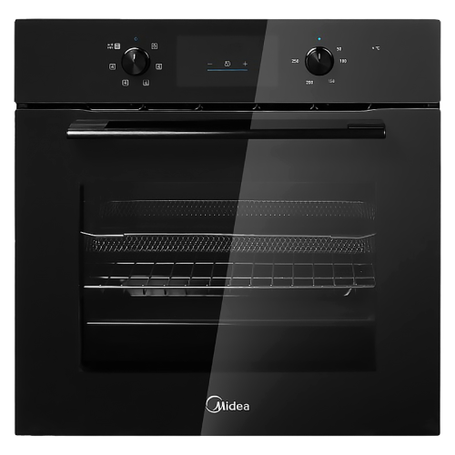 Встраиваемый духовой шкаф Midea/ MDK/Встраиваемый духовой шкаф Midea, объем 60 л, сенсорный программатор, цифровой LED дисплей, 6 режимов, утапливаемые переключатели, цвет черное стекло