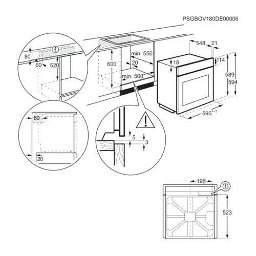Встраиваемый духовой шкаф/ Электрический духовой шкаф с конвекцией, сенсорное управление,объем 72 л, 11 режимов, автопрограммы, очистка пиролитическая, 3 стекла в дверце, направляющие проволочные+Телескопические направляющие TR2LV, термощуп