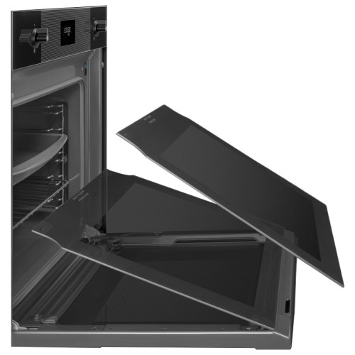 Встраиваемая электрическая духовка SMEG/ Многофункциональный духовой шкаф, комбинированный с паром,Linea, 60 см, 11 функций, стекло Deep Black (чёрное)