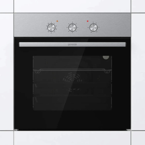 Духовой шкаф Gorenje/ Духовой шкаф Gorenje BO6727E03NX Духовой шкаф Gorenje, полезный объем 73 л, механическое управление, механический таймер, многоуровневое приготовление, дверца CompactDoor 2 стекла + 1 термослой, эмаль EcoClean, очистка паром,  энерго