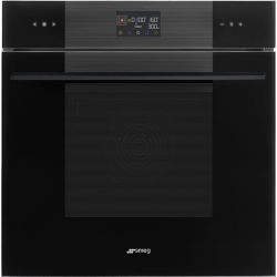 Встраиваемые электрические духовки SMEG/ Многофункциональный духовой шкаф, комбинированный с микроволновой печью, 60 см, 11 функций, Deep Black (чёрное стекло). Класс энергопотребления А+