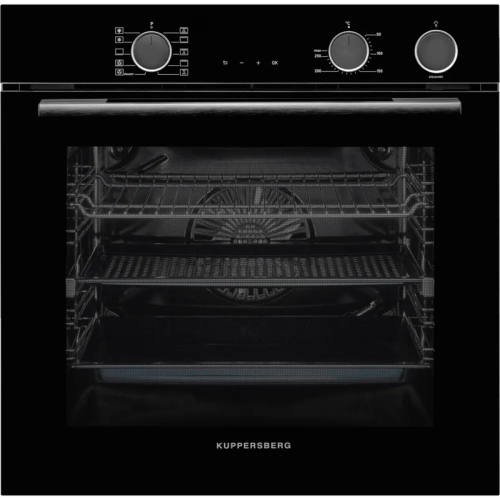 Электрический духовой шкаф Kuppersberg/ 60 см, 80 л, High-Tech, 10 режимов, ПАР, Soft Close, телескопические направляющие, черный цвет