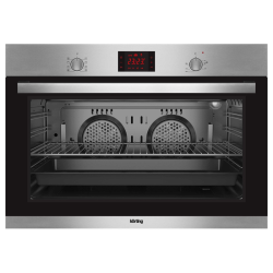 Встраиваемый духовой шкаф Korting/ Встраиваемый духовой шкаф, 90 см, поворотные утапливаемые регуляторы, объем 101 л, мощность 3600 Вт, гриль, 3 стекла у дверцы, автоматическое отключение, 8 режимов, эмаль легкой очистки, энергопотребление А, цвет нержаве