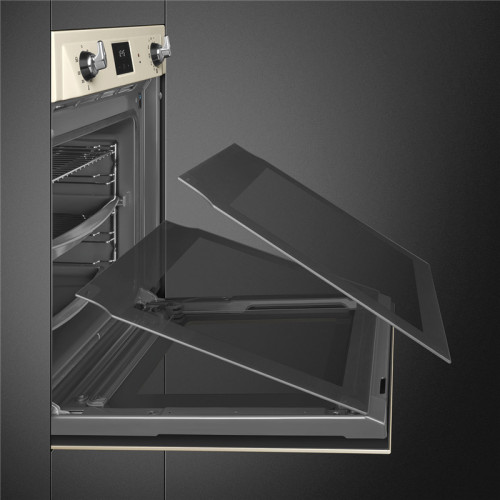 Встраиваемые электрические духовки SMEG/ Многофункциональный духовой шкаф c пиролизом, 60 см, 9 функций, цвет кремовый. Класс энергопотребления А