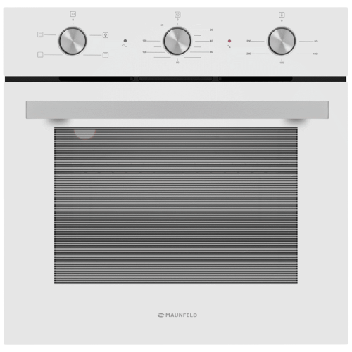 Шкаф духовой электрический MAUNFELD/ Шкаф духовой электрический MAUNFELD AEOC6040W Духовой шкаф, Тип: электрический 60 см, таймер, 3 режима, утапливаемые переключатели, гидролизная очистка, цвет белый