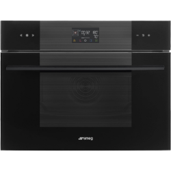 Встраиваемый духовой шкаф SMEG/ 45 см, с паром, Linea, паровая очистка, 12 программ, 41 л, черный цвет