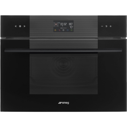 Встраиваемый духовой шкаф SMEG/ 45 см, с паром, Linea, паровая очистка, 12 программ, 41 л, черный цвет