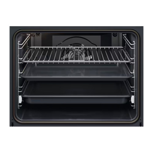 Встраиваемый духовой шкаф/ электрический с конвекцией, объем 72 л, 17 режимов, очистка каталитическая, 3 стекла в дверце, направляющие проволочные + телескопические (1 уровень),нержавеющая сталь