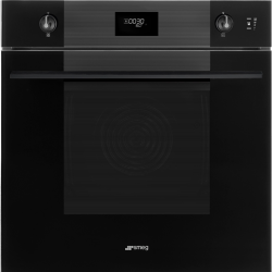 Встраиваемая электрическая духовка SMEG/ Многофункциональный духовой шкаф, комбинированный с паром,Linea, 60 см, 11 функций, стекло Deep Black (чёрное)