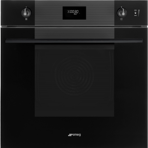 Встраиваемая электрическая духовка SMEG/ Многофункциональный духовой шкаф, комбинированный с паром,Linea, 60 см, 11 функций, стекло Deep Black (чёрное)