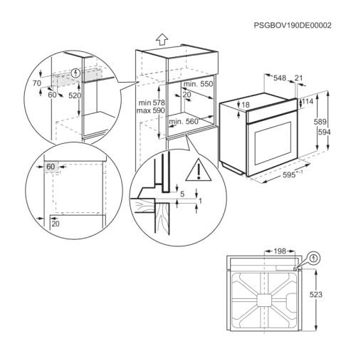 Встраиваемый духовой шкаф/ Встраиваемый духовой шкаф с паром, 60 см, паровая очистка, 72 л, 8 режимов,цвет-черное стекло,направляющие проволочные + телескопические (1 уровень)