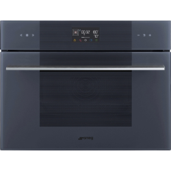 Встраиваемый духовой шкаф SMEG/ 45 см, с паром, Linea, паровая очистка, 12 программ, 41 л, серый цвет