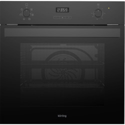 Встраиваемый духовой шкаф/ Духовой шкаф, 6 режимов, утапливаемые поворотные регуляторы, телескопические направляющие, каталитическая очистка, черное стекло