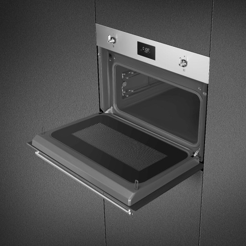 Встраиваемая электрическая духовка SMEG/ Микроволновая печь, 60 см, высота 45 см, нержавеющая сталь