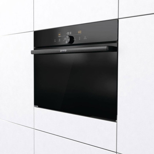 Духовой шкаф Gorenje/ Духовой шкаф Gorenje, с функцией СВЧ, полезный объем 50 л, сенсорный программатор IconLED+, 3 съемныйх стекла + защитная сетка, динамическая система охлаждения, термоэлектрический предохранитель, цвет черный