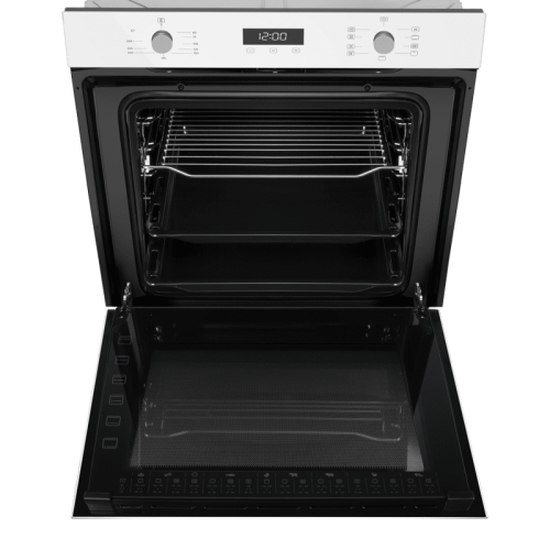 Тип: электрический, 60 см, 76 л, 9 режимов, таймер, комбинированное управление, гриль, конвекция, телескоп, белое стекло