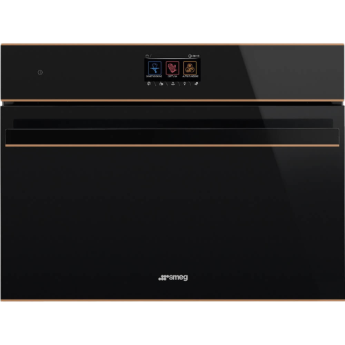 Духовой шкаф Smeg/ Духовой шкаф Smeg, 45 см, очистка паром, 20 функций приготовления, 150 автоматических программ, 10 настраиваемых рецептов, сенсорное управление, дисплей, таймер, энергоэффективность А++, цвет черный