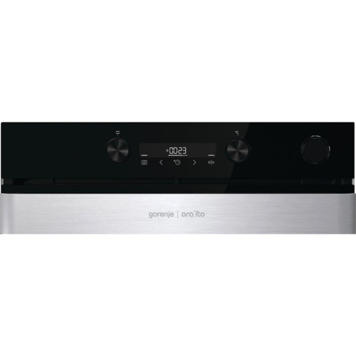 Встраиваемый духовой шкаф GORENJE/ Коллекция: Ora-Ito, Тип: независимый, Габаритные размеры (ВxШxГ), см: 59.5 х 59.5 х 56.4, Цвет: черный, Количество режимов: 11, Тип очистки: паром AquaClean, Телескопические направляющие: на 1 уровне