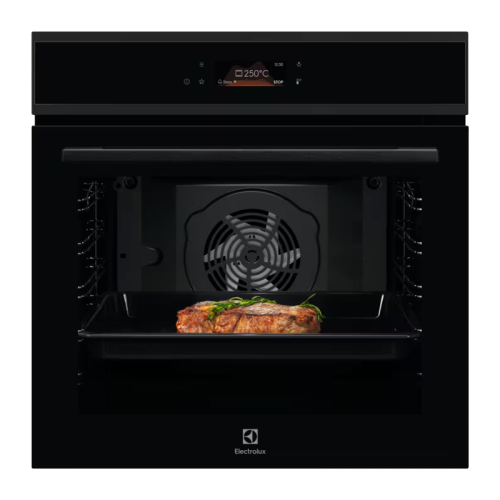 Встраиваемый духовой шкаф/ электрический с конвекцией, объем 72 л, 99 автоматических программ,очистка гидролизная, 3 стекла в дверце, направляющие проволочные + телескопические (1 уровень)