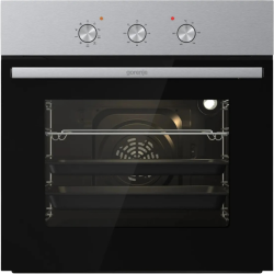 Духовой шкаф Gorenje/ Духовой шкаф Gorenje BO6727E03NX Духовой шкаф Gorenje, полезный объем 73 л, механическое управление, механический таймер, многоуровневое приготовление, дверца CompactDoor 2 стекла + 1 термослой, эмаль EcoClean, очистка паром,  энерго