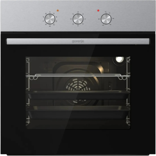 Духовой шкаф Gorenje/ Духовой шкаф Gorenje BO6727E03NX Духовой шкаф Gorenje, полезный объем 73 л, механическое управление, механический таймер, многоуровневое приготовление, дверца CompactDoor 2 стекла + 1 термослой, эмаль EcoClean, очистка паром,  энерго