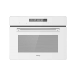 Встраиваемый духовой шкаф Korting/ Встраиваемый духовой шкаф Korting OKB 3260 CSGW MW Компактный духовой шкаф с функцией СВЧ, высота прибора 45 см, электронное сенсорное управление Full TouchControl, LЕD дисплей белого цвета Cold White, 10 режимов нагрева