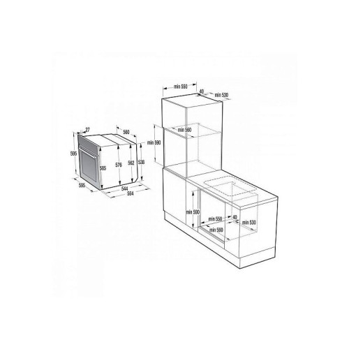 Встраиваемая электрическая духовка Gorenje/ Встраиваемая электрическая духовка Gorenje, объем 77 л, макс. температура 320 градусов, сенсорное/поворотное управление, Wi-Fi, пиролитическая очистка, телескопические направляющие на одном уровне, термощуп, Air