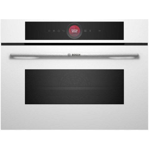 Встраиваемая электрическая духовка BOSCH/ Встраиваемая электрическая духовка BOSCH CMG7241W1 Компактная духовка с микроволновой печью и 16 типами нагрева, 45.5x59.5x54.8 см, 45л, дисплей,инвертор,SoftClose и SoftOpen, Bosch Assist, белый цвет