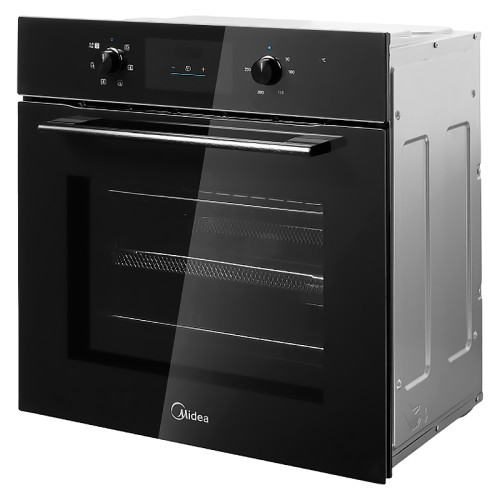 Встраиваемый духовой шкаф Midea/ MDK/Встраиваемый духовой шкаф Midea, объем 60 л, сенсорный программатор, цифровой LED дисплей, 6 режимов, утапливаемые переключатели, цвет черное стекло