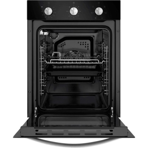 Шкаф духовой электрический MAUNFELD EOEC516B/ 448х546х595 мм, объем 51 л, 7 основных режимов,  механическое управление, двойное стекло дверцы, металлическая ручка дверцы, холодный фронт, конвекция, гриль,таймер,черный цвет