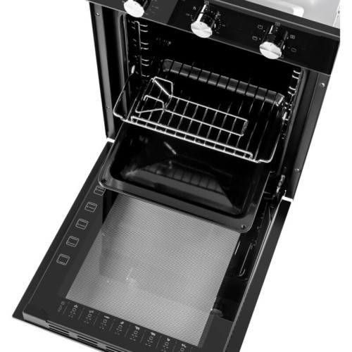 Шкаф духовой электрический MAUNFELD EOEC516B/ 448х546х595 мм, объем 51 л, 7 основных режимов,  механическое управление, двойное стекло дверцы, металлическая ручка дверцы, холодный фронт, конвекция, гриль,таймер,черный цвет
