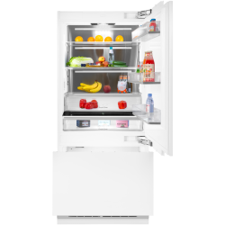 Встраиваемый холодильник/ Холодильно-морозильная комбинация MAUNFELD MBF212NFW1, 212.5х60х76 см, объем 565 л, Total NoFrost, стандартный компрессор, сенсорное управление, встраиваемый, LED освещение, нижняя морозильаня камера, перенавешиваемые двери, дисп