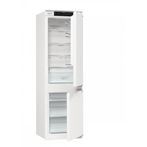 Встраиваемый холодильник Gorenje/ Встраиваемый холодильник Gorenje, полезный объем 243 л, электронное управление, цифровой дисплей, NoFrost Dual, Multiflow 360, LED освещение, слайдерное крепление, инверторный компрессор, энергоэффективность А+, уровень ш