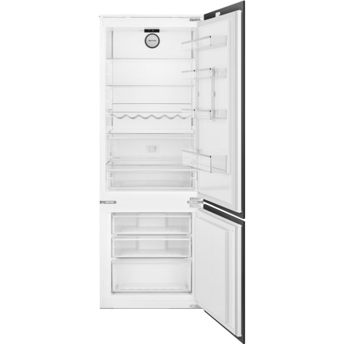 Встраиваемый холодильник Smeg/ Встраиваемый холодильник,полный No-Frost,скользящие направляющие,перенавешиваемая дверь,энергоэффективность Е,цвет белый/хром