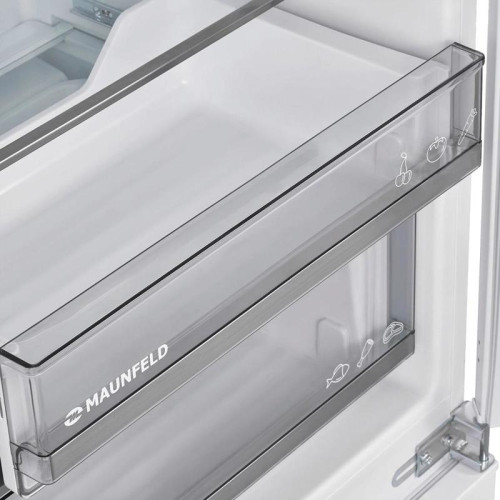 Встраиваемый холодильник MAUNFELD/ Встраиваемый холодильник MAUNFELD MBF177NFFWGR Inverter Встраиваемый холодильник MAUNFELD, объем 246 л, инверторный компрессор, No Frost, зона свежести, электронное управление, энергоэффективность А+, цвет белый