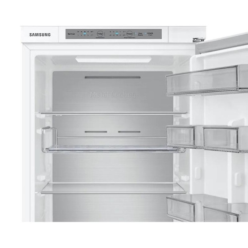 Встраиваемый холодильник Samsung/ 177.5x54x55, Встраиваемый холодильник с двухконтурной системой охлаждения Twin Cooling, 267 л, Full No Frost,  CoolSelect+, Optimal Fresh,  Metal Cooling, скользящие направляющие