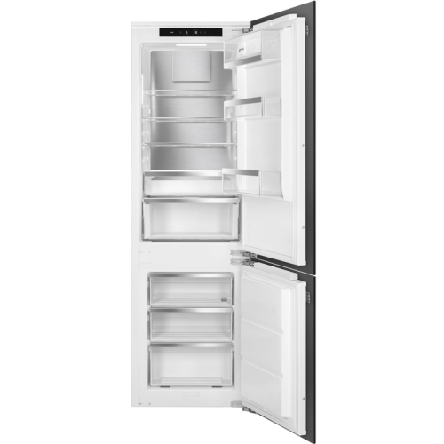 Встраиваемый холодильник SMEG/ Встраиваемый холодильник SMEG, комбинированный, полный NoFrost, дисплей, LED подсветка, инверторный компрессор, конвекция, электронный контроль температуры, полезный объем 244 л, энергоэффективность D, цвет белый