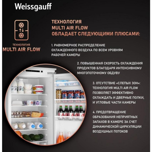 Холодильник/ Холодильник Weissgauff Wrki 195 WLF 2-хкамерн. инвертер (433098)