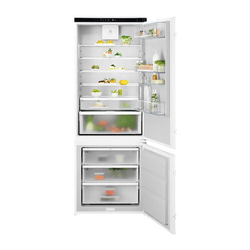 Встраиваемые холодильники  ELECTROLUX/ Холодильник комбинированный No Frost, встраиваемый, Размеры ВxШxГ [мм]: 1884x696x549, сенсорное управление с символьным дисплеем, Динамическая система охлаждения в холодильной камере, система охлаждения в морозильной