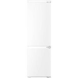 встраиваемый холодильник-морозильник с функцией No Frost морозильного отделения, класс энергопотребления: A+,  электронное управление с LED индикацией,  динамическое охлаждение камеры Fresh Air Cooling, LED освещение х/о. Количество компрессоров: 1. Перен