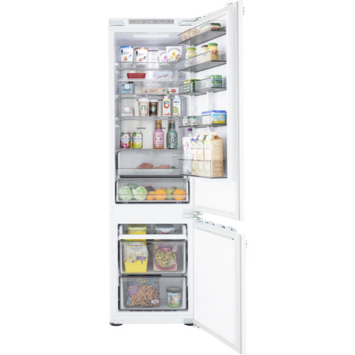 Встраиваемый холодильник Samsung/ 193.5x54x55, Встраиваемый холодильник с двухконтурной системой охлаждения Twin Cooling, 297 л, Full No Frost, CoolSelect+, Metal Cooling, Optimal Fresh, жесткое крепление фасада