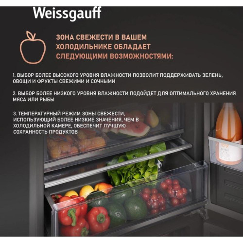 Холодильник/ Холодильник Weissgauff WRKI 1970 Total NoFrost Inverter Premium EcoFresh 2-хкамерн. инвертер (433160)
